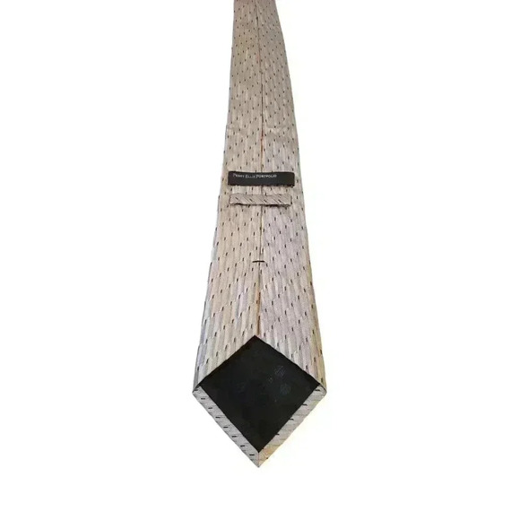 Perry Ellis Portfolio Mens Classic Formal Business Geometric Print Tie Silver - Picture 4 of 12